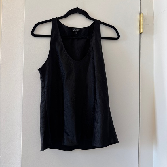 J. Crew Scoopneck tank top in textured satin — Black 🖤 - Picture 8 of 8